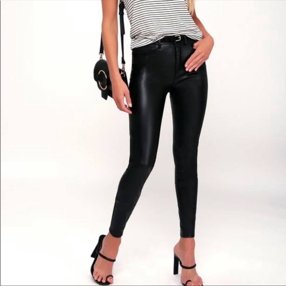 Free People Long Lean Faux Leather Pants
